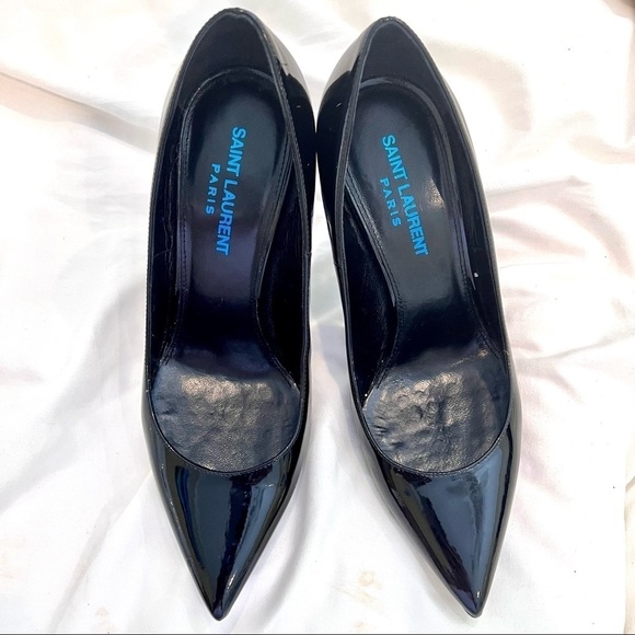 Saint Laurent YSL Limited Opyum 110 Patent Heels Blue Black 36 Authentic - Picture 4 of 13
